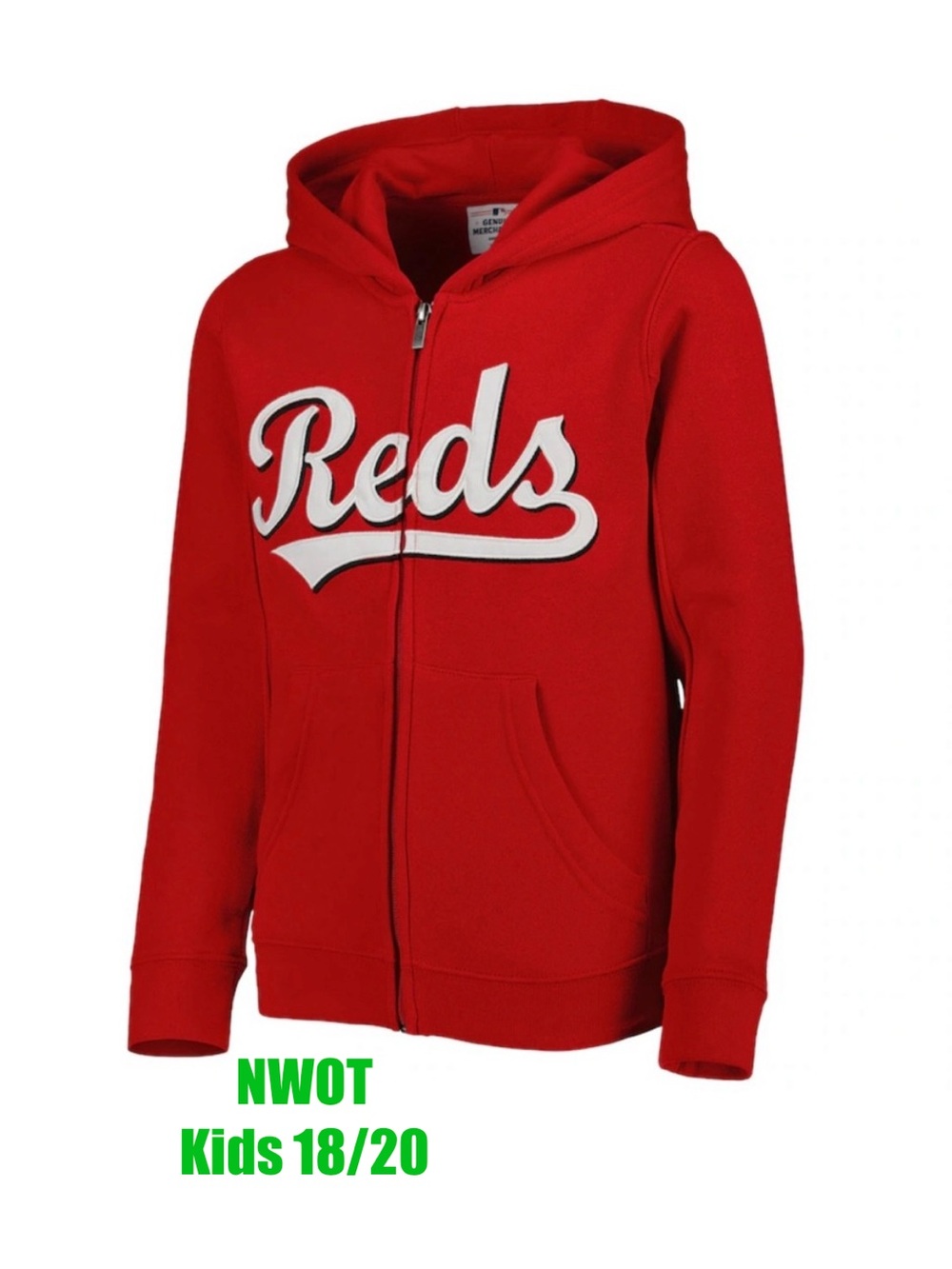 NWOT Kids Cincinnati Reds Full Zip Hoodie XL
